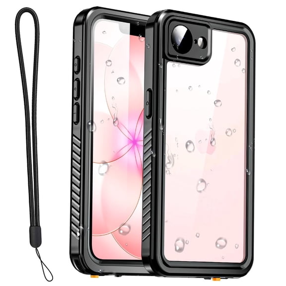 For Apple iPhone 17e Waterproof Case Military Shockproof Heavy Duty Phone Rugged Cover,Black/Clear