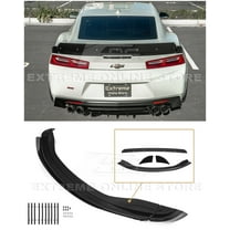 Replacement For 2016-2022 Chevrolet Camaro ALL Models | 1LE Extended Style ABS Plastic PAINTED GLOSSY BLACK Add On Rear Trunk Lid Wing With Aluminum PAINTED GLOSSY BLACK WickerBill Spoiler