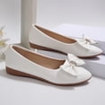 thumbnail image 4 of Miluxas Women's Ballet Flat Shoes Bowknot Flats Round Toe Wedding Flats White 6.5(38), 4 of 9