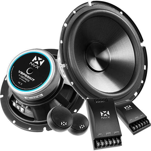 NVX VSP65KIT 6.5" Component Car Speaker System 750W Peak V-Series 2-Way w/ 25mm Silk Dome Tweeters