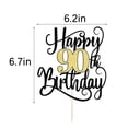 thumbnail image 3 of Cake topper Ruscalin Feliz 90 cumpleaños negro y dorado, 3 of 7