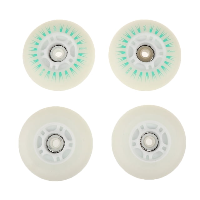 2 Pares de Patines en Línea con Rodamientos LED, Ruedas de Repuesto, Accesorio de Patinaje en Línea - 80 mm 80mm Sunnimix Ruedas LED Roller Skate Wheels
