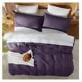 thumbnail image 5 of KriKac Purple Duvet Cover Queen Size - Soft Double Brushed Queen Duvet Cover Set, 3 Piece, with Button Closure, 1 Duvet Cover 90x90 inches and 2 Pillow Shams, 5 of 9