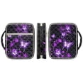thumbnail image 2 of Yuyamidu Purple Butterfly Bible Cover for Women Quilted Bible Tote Bag with Handle and Organizer Pouch for Standard Bibles Blue Couple Church Bag for Study Travel, 2 of 8