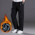 thumbnail image 2 of successthop Cargo Pant Elastic Waist for Men Fleece Solid Workwear with Multiple Pockets Zipper Casual Trousers, 2 of 5