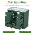 thumbnail image 3 of 36” Six Drawers Bathroom Vanity without Sink,Modern Undermount Bathroom Sink Cabinet with Multi-Functional Drawer Divider, Adjustable Shelf,Green, 3 of 9