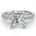thumbnail image 3 of HeartsAndYou 2.5ct Princess Cut Moissanite Shoulder Engagement Ring for Women 18k White Gold over Silver, 3 of 6