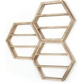 thumbnail image 6 of 3 Pcs Essential Oil Nail Polish Storage Shelf, Hexagon Floating Shelf Wall Mount, 6 of 7