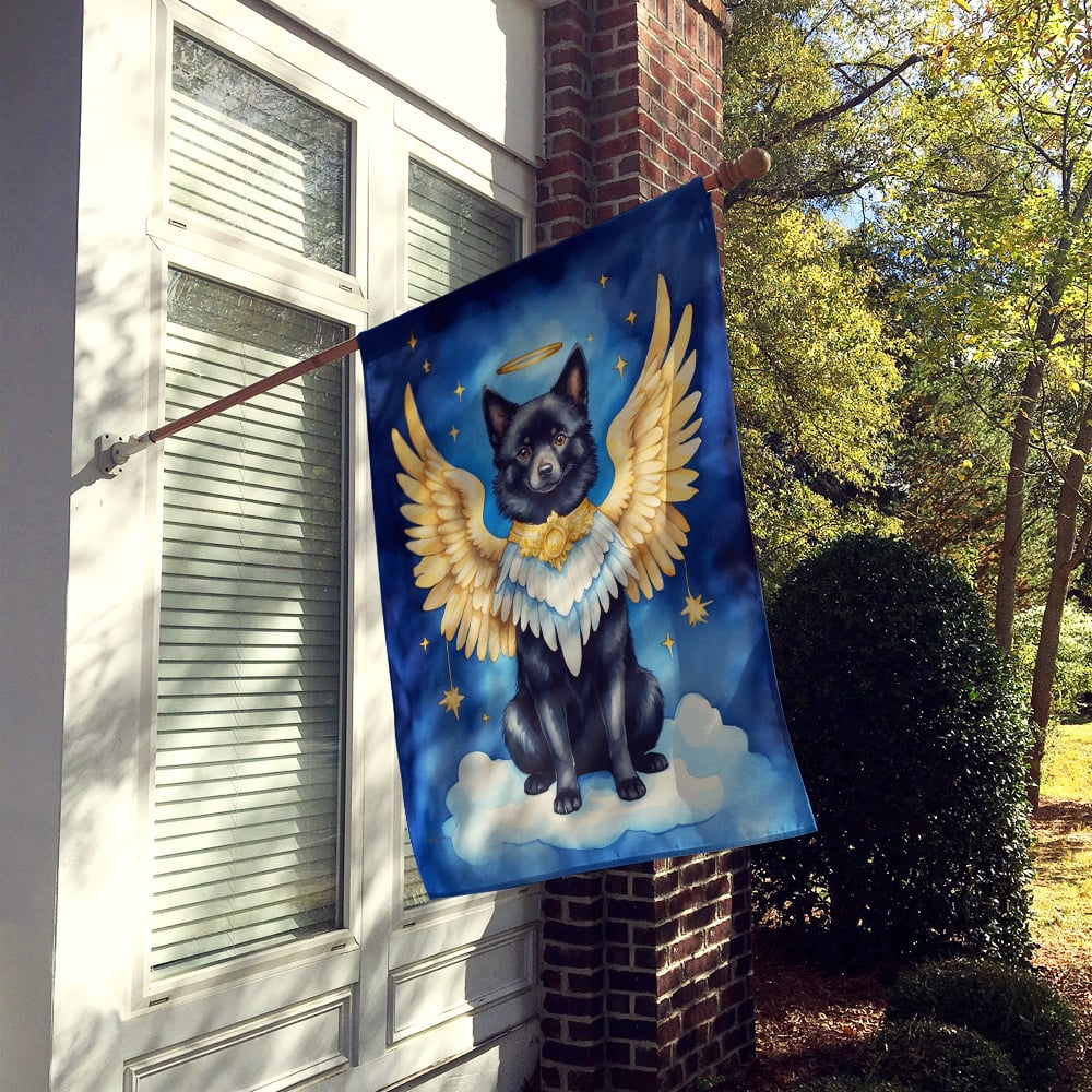 Caroline's Treasures DAC7071CHF Schipperke My Angel House Flag Large Porch Sleeve Pole Decorative Outside Yard Banner Artwork Wall Hanging, Polyester, House Size, Multicolor