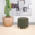 thumbnail image 2 of Valia Faux Sheepskin Upholstered Round Storage Ottoman Ivory, 2 of 4