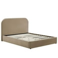 thumbnail image 3 of Keynote Performance Velvet Curved Full Platform Bed in Taupe, 3 of 9