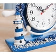 thumbnail image 4 of El reloj de mesa moderno mediterráneo del timón no hace tictac, pequeños relojes de pared del faro del recuerdo marino, 4 of 5