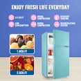 thumbnail image 5 of WANAI 100L Small Refrigerator with Freezer on Top Double Door Mini Fridge with Adjustable Temp Control Blue, 5 of 9