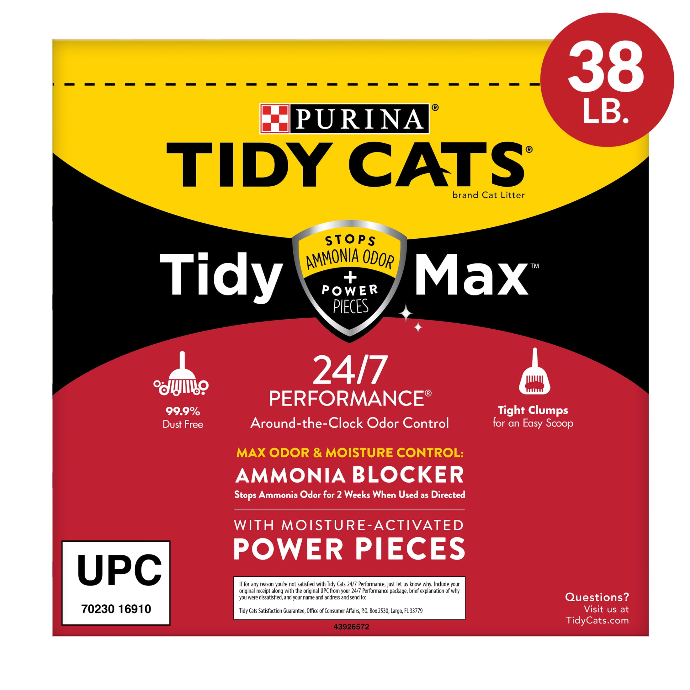 Purina Tidy Cats 24/7 Performance Tidy Max Cat Litter, Unscented, 38 lb Box