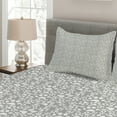 thumbnail image 2 of Ambesonne Paw Print Quilted Coverlet 3 Pcs, Dog Foot Mark on Grey, Queen Size, Pale Taupe and White, 2 of 4
