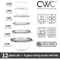 thumbnail image 3 of COOK WITH COLOR Glass Mixing Bowls with Lids for Baking and Meal Prep, 12-Piece, Grey, 3 of 7