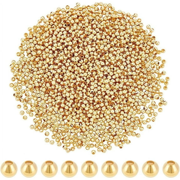 1box Brass Round Spacer Beads golden 2mm Hole: 1mm about 1830pcs