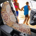 thumbnail image 3 of Garronmavis Mandala Pattern Stain-Resistant Waterproof Front Car Seat Towel Cover, Breathable Non-Slip Universal Fit Seat Protector for Cars SUV Truck Sedan Van, 3 of 8