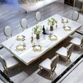thumbnail image 2 of Luxury Modern Dining Table Chair Marble Desk Mobile Kitchen Tables Console Dining Table Mobile Table A Manger Home Furnitures My Lux Decor Round, 2 of 11