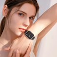 thumbnail image 4 of ZYX Floral Engraved Silicone Band for Apple Watch, Women's Cute Flower Sport Strap, Black & Pink,49mm/46mm/45mm/44mm/42mm(Series 1 2 3), 4 of 6