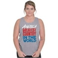 thumbnail image 5 of First on the Moon USA Flag Astronaut Plus Size Graphic Tank Top Brisco Brands 2X, 5 of 6