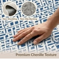 thumbnail image 6 of ODIKA 4'x6' Blue Denim Geometric Design Washable Area Rug Handwoven Indoor/Outdoor Pattern Accent for Dorm Room, Small Living Stain Resistant Low Profile, Easy Care, 6 of 7