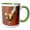 Green/White, variant on 3drose, Rooster, Red Background, 11oz Magic Transforming Mug