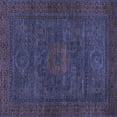 thumbnail image 1 of Ahgly Company Machine Washable Indoor Square Abstract Blue Modern Area Rugs, 8' Square, 1 of 4