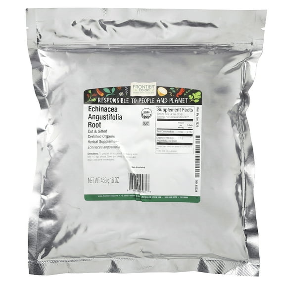 Frontier Co-op Cut & Sifted Certified Organic Echinacea Angustifolia Root, 16 oz Bag