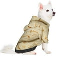 thumbnail image 2 of Goofa Taco Tortillas Pattern Small Dog Sweater Hoodies Pet Grey Hooded Soft Fleece Sweatshirts with Pocket Fall Winter Puppy Cat Sweaters Warm Clothes-X-Large, 2 of 8
