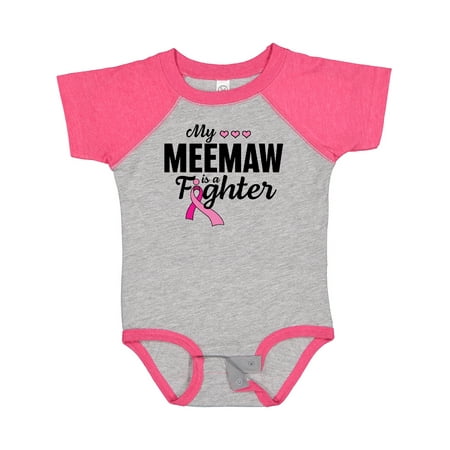 

Inktastic Breast Cancer Awareness My Meemaw is a Fighter Gift Baby Boy or Baby Girl Bodysuit