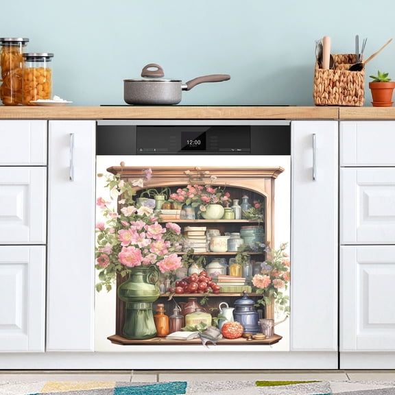 Abstract Home Decor Magnetic Dishwasher Cover Magnet Refrigerator Dishwasher Sticker Home Decorative Art Kitchen Panel Decal 23x26 Inch