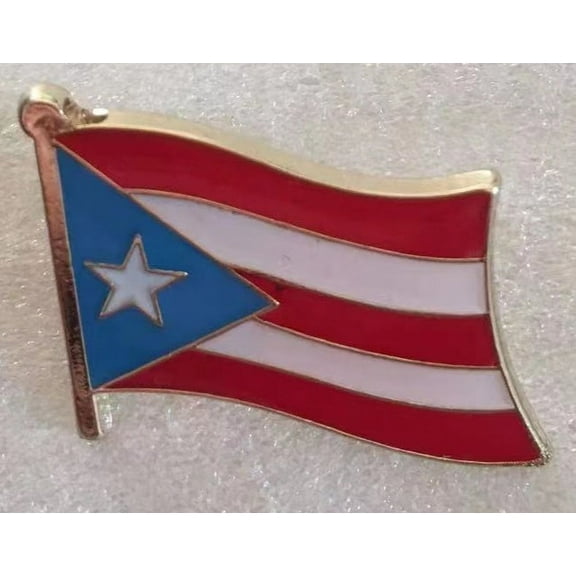 Puerto Rico Light Blue Wavy Lapel Pin