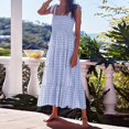 thumbnail image 1 of WILLBEST Vestidos Largos Casuales para Mujer, Vestido Largo de Playa con Volantes, Maxi Vestido Bohemio Floral de Verano con Cuello Redondo para Mujer Mediana​​, 1 of 3