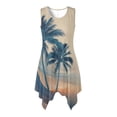 thumbnail image 5 of Garronmavis Blue Palm Tree Matching Summer Outfits for Couples Polyester Summer Beach Shirts Size 7XL and Womens Sleeveless Dress Beach Dress with Pocket, 5 of 7