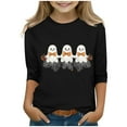 thumbnail image 1 of Chemise d'Halloween pour Enfants, Chemise Imprimée d'Halloween avec Manches 3/4 et Col Rond, Tissu en Polyester Doux pour le Confort, Idéale pour un Usage Quotidien et des Fêtes, 1 of 4