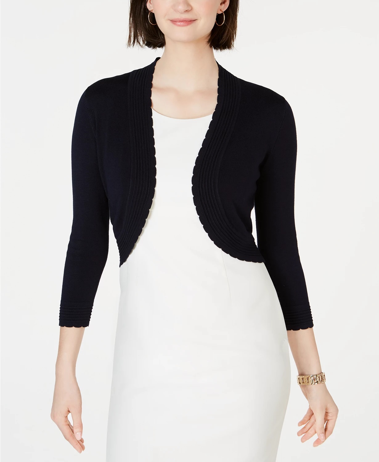 Front Cropped Cardigan Navy 