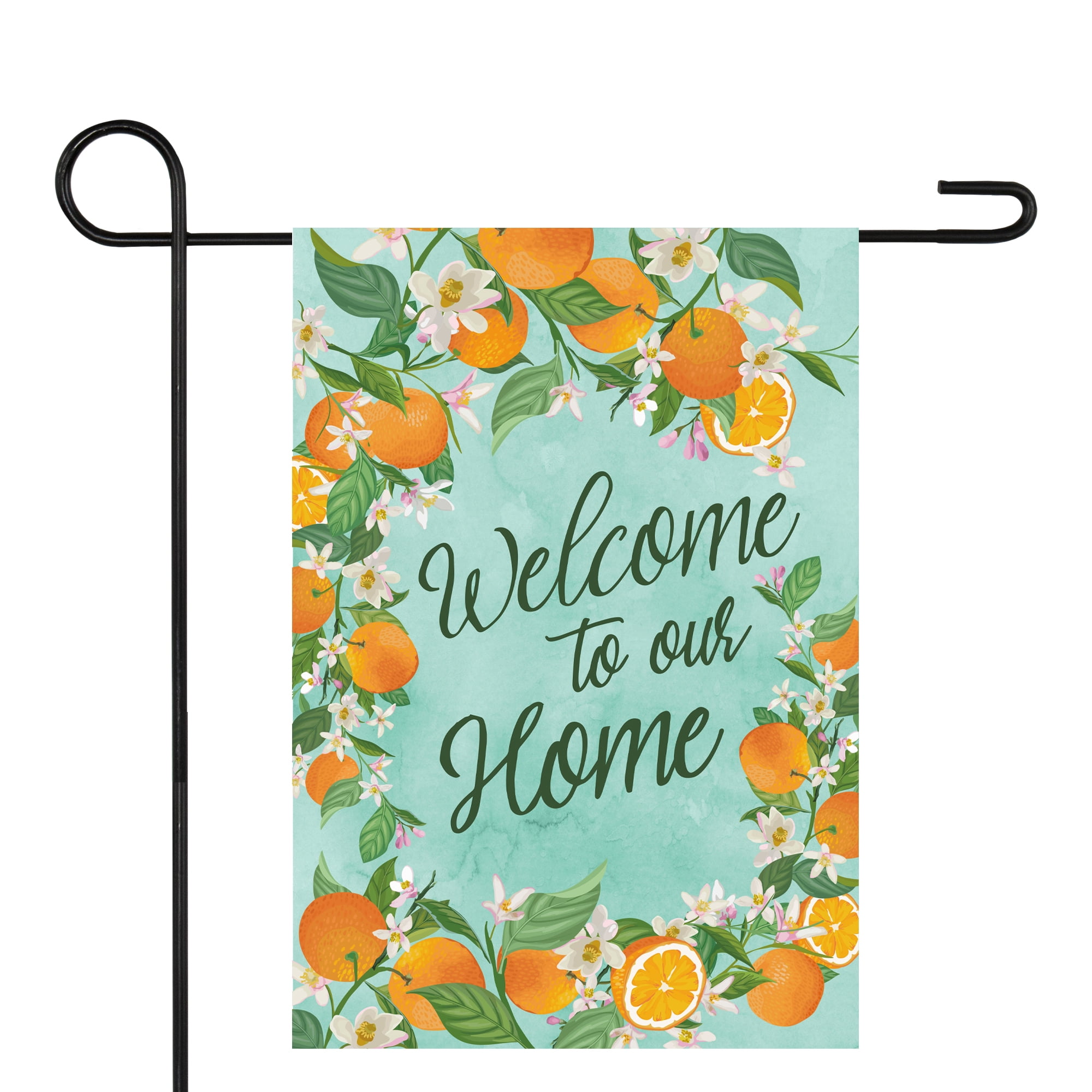Welcome to Our Home Oranges Outdoor Garden Flag 12.5" x 18"