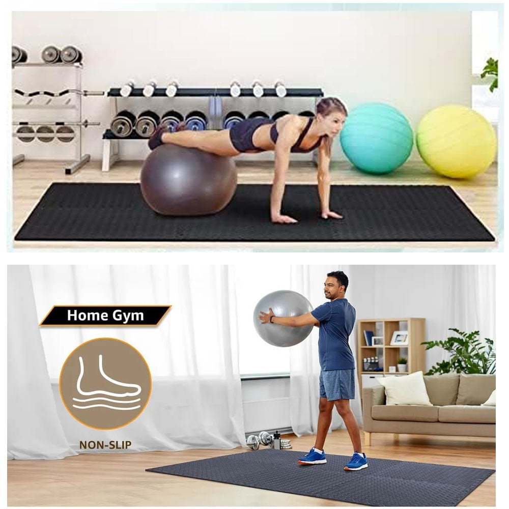 TIANLAIMEI Puzzle Gym Flooring Set, EVA Soft Foam Floor Mat, Interlocking Tiles for Gyms, Flooring, Workout, Gym Equipments, Pack of 12/20