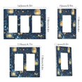 thumbnail image 2 of Yayeee Rocker Switch Wall Plate 3-Gang 6.5"x4.6" Home Decorative Outlet Cover, Blue Fireflies Pattern, 2 of 6