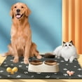 thumbnail image 1 of Absorbent Pet Feeding Mat for Dogs and Cats, Waterproof Non-Slip Dog Food and Water Bowl Mat, Easy Clean, Stain Resistant, Multiple Sizes, Gray, PVC Material, 1 of 8