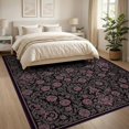 thumbnail image 3 of ODIKA 8'x10' Washable Area Rug Gothic Whimsical Pink Decorative Vintage Frame Purple Flower for Dining Room, Large Office, Lounge, Non-Slip Chair-Friendly Mat, 3 of 7