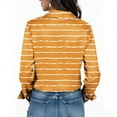 thumbnail image 3 of Uootdi Blouses for Women Dressy Casual Long Sleeve Collared Colorblock Print Button Front Relaxed Fit Office Casual Outfits Gift, 3 of 5