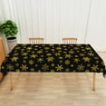 thumbnail image 5 of Nanqianyi Christmas Gold Snowflakes Printed Black Tablecloth Rectangular 60 x 102 inch, For Kitchen Table, Family Gatherings Dinner, 5 of 6