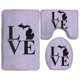 thumbnail image 1 of ABPHQTO Michigan enamorado púrpura Juego de alfombras de baño de 3 piezas Alfombra de baño Alfombra de contorno y tapa de inodoro ABPHQTO Cont-CHAPPLE-133, 1 of 2