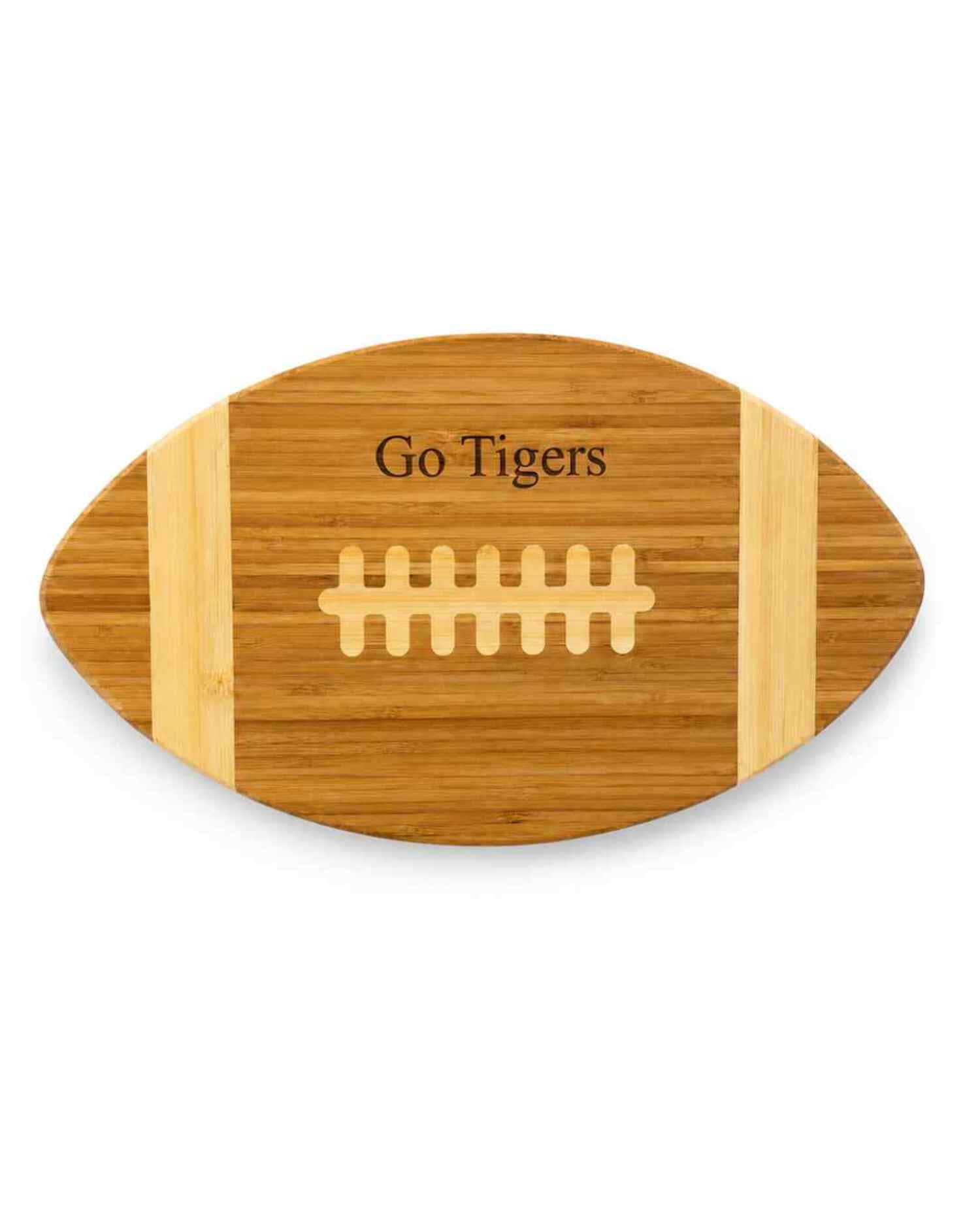 Creative Gifts International Bamboo Football Shaped Cutting Board, 15" x 8.5", Gift Box Included