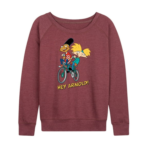 Hey Arnold! - Arnold and Gerald Bike - Women's Lightweight French Terry Long Sleeve Shirt
