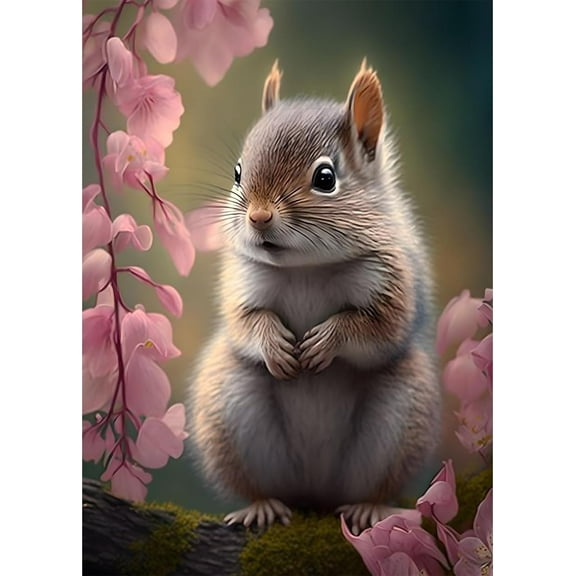 DIY 5D Diamond Painting Kit (For Adults) Diamond Painting "Squirrel" - Full Diamond Crystal Rhinestone Embroidery Craft Kit, Can Be Used as Gift, Wall Decoration