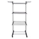 thumbnail image 3 of Aquaterior Folding 3 Tier Clothes Drying Rack Rolling Collapsible Garment Laundry Dryer Hanger Stand Rail Indoor Dark Grey Aquaterior Modern, 3 of 10