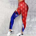 thumbnail image 1 of MKLEKYY Leggings de mujer de vestir, leggings estampados del Día de la Independencia para mujer, leggings de ejercicio físico, pantalones de yoga, 1 of 4
